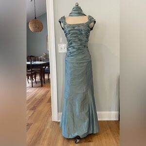 NWT Silk, Sz 10, Marisa Baratelli Gown w/wrap